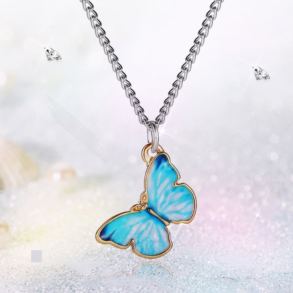 Lilia necklace, Butterfly, White, Rose gold-tone plated | Swarovski